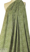 printed drapey rayon twill woven - olive dot 1.75 yds