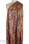 printed drapey rayon twill woven - floral clusters 1.25 yd