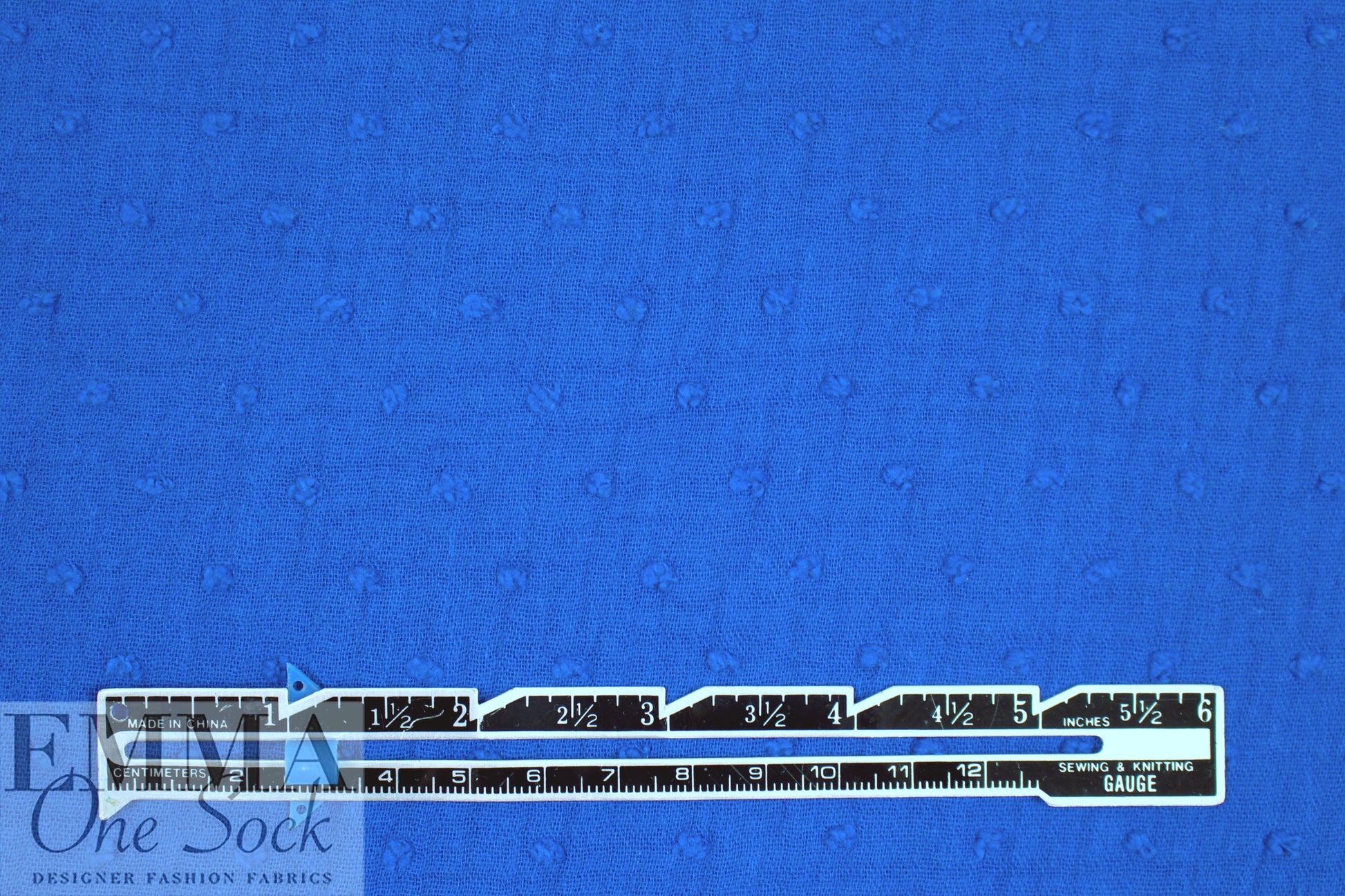 textured cotton 'swiss dot' double gauze - cobalt 1 yard