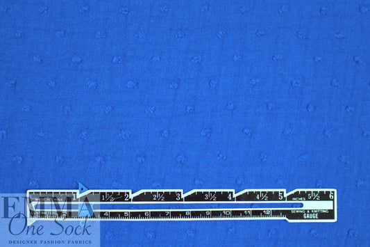 textured cotton 'swiss dot' double gauze - cobalt 1 yard