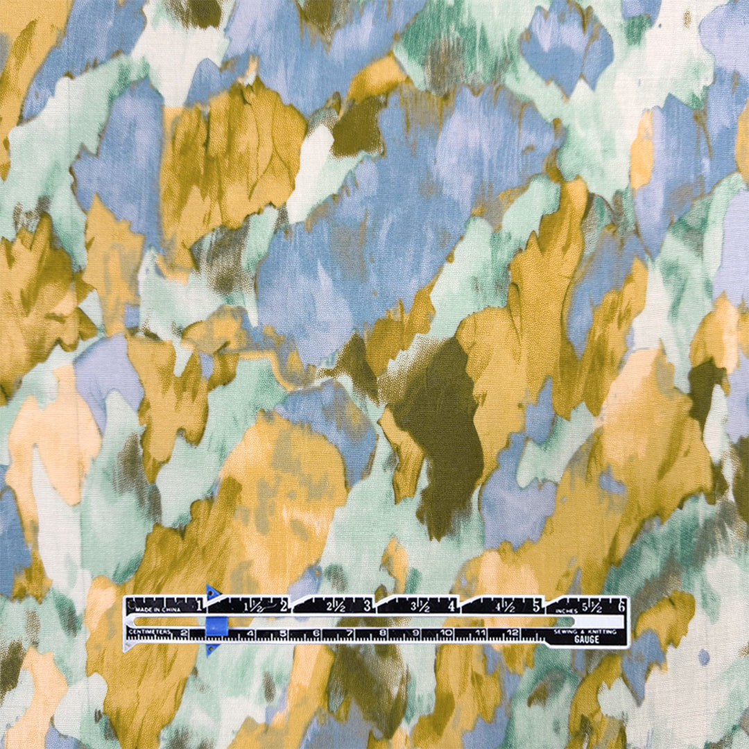 'labradorite' printed Tencel blend voile - sea glass/denim blue 1.625 yds