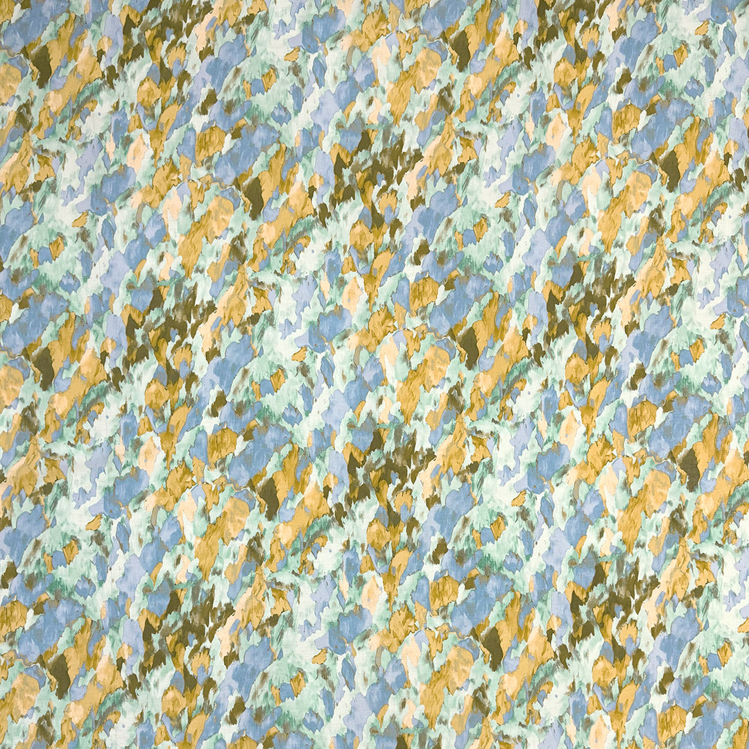 'labradorite' printed Tencel blend voile - sea glass/denim blue 1.625 yds