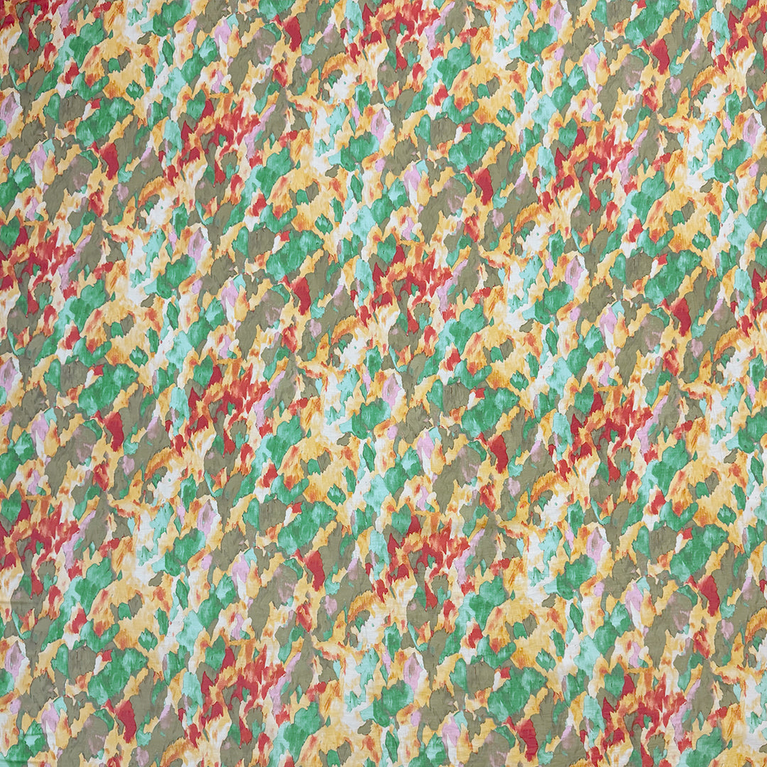 'labradorite' printed Tencel blend voile - amber/jade 1.5 yd