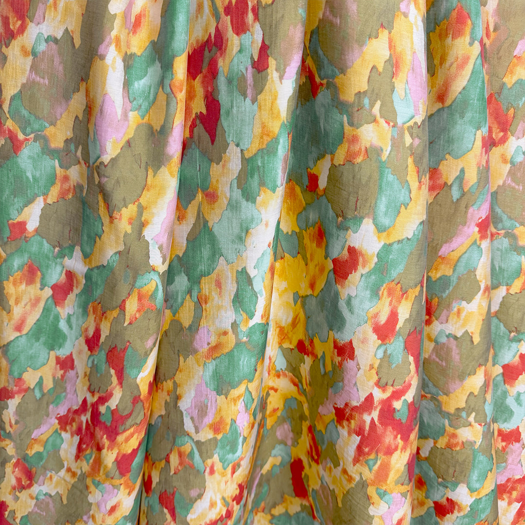 'labradorite' printed Tencel blend voile - amber/jade 1.5 yd