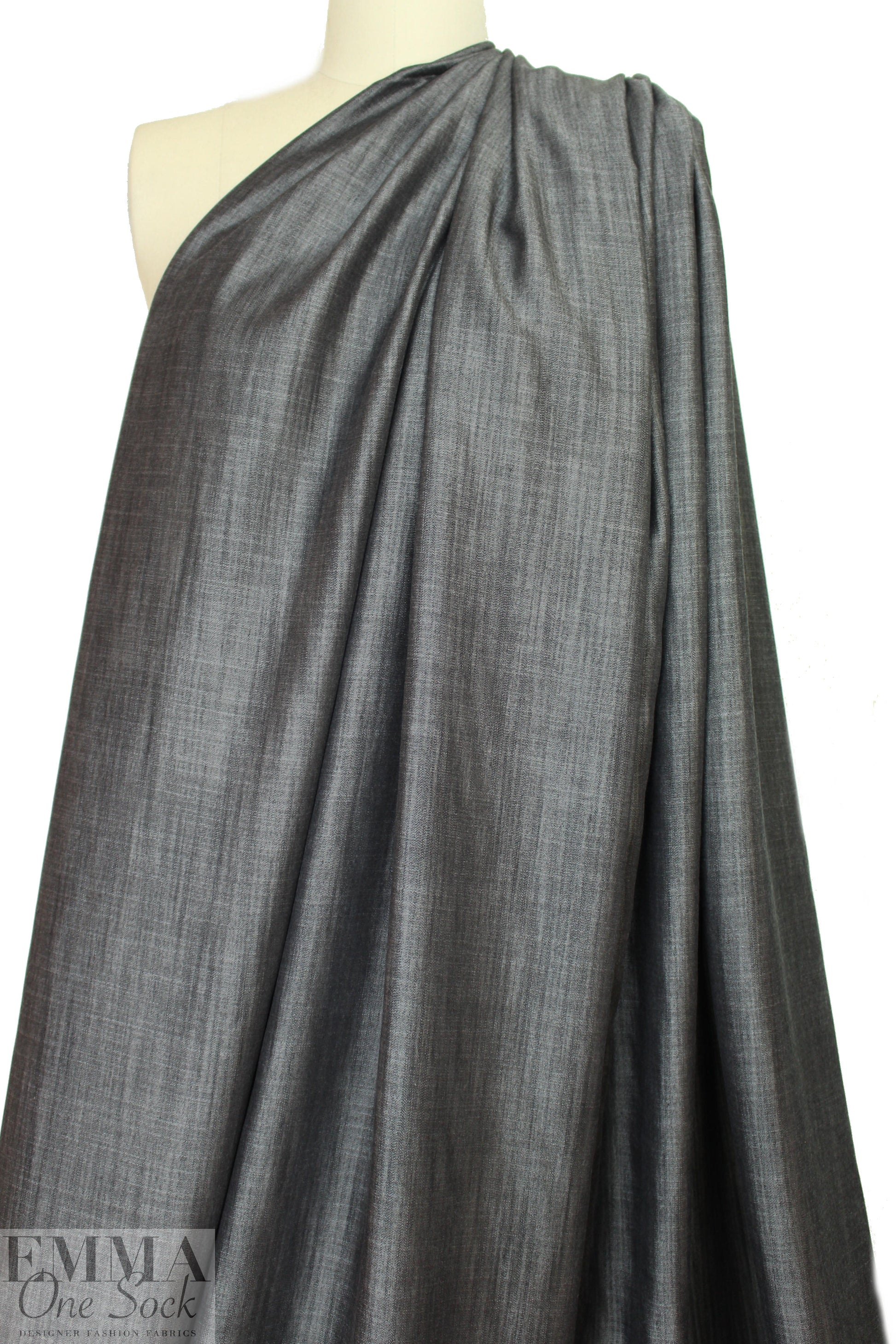 100% tencel light and drapey denim - black 1.75 yds