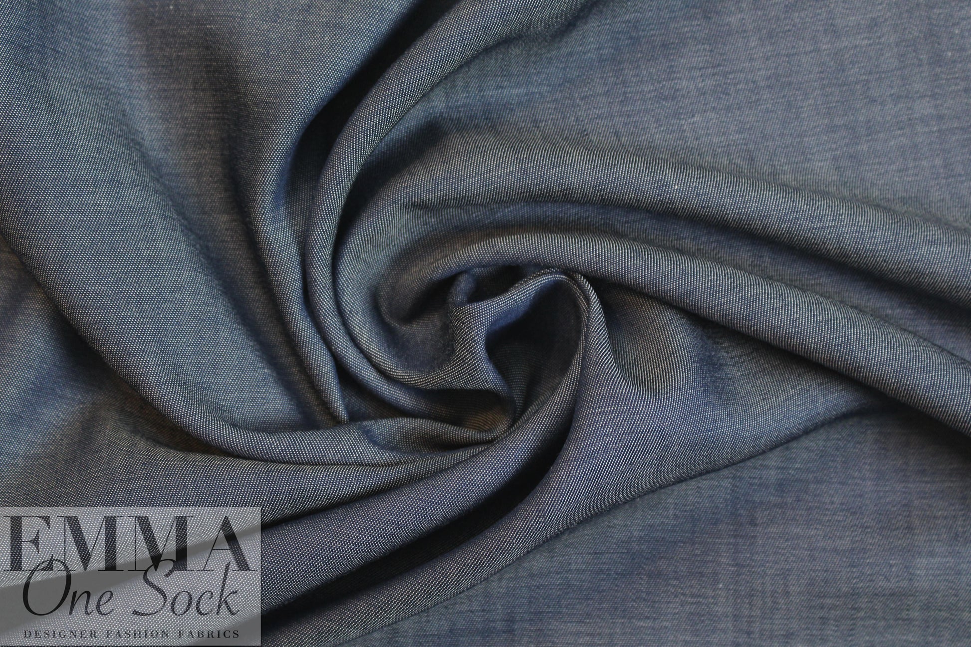 NY designer semi-opaque tencel denim - classic blue