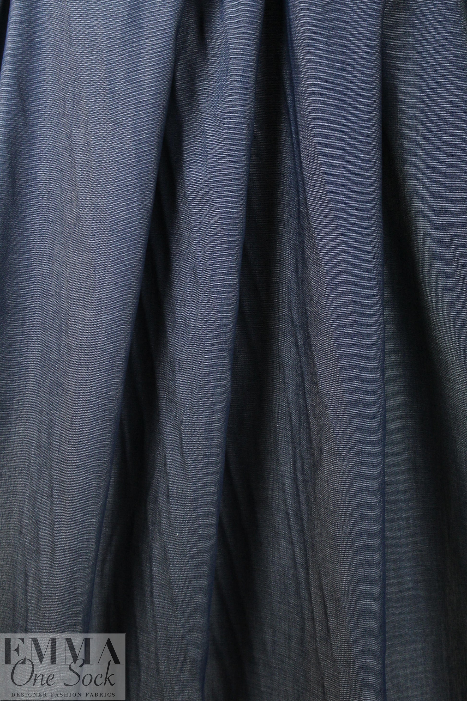 NY designer semi-opaque tencel denim - classic blue 1 yard