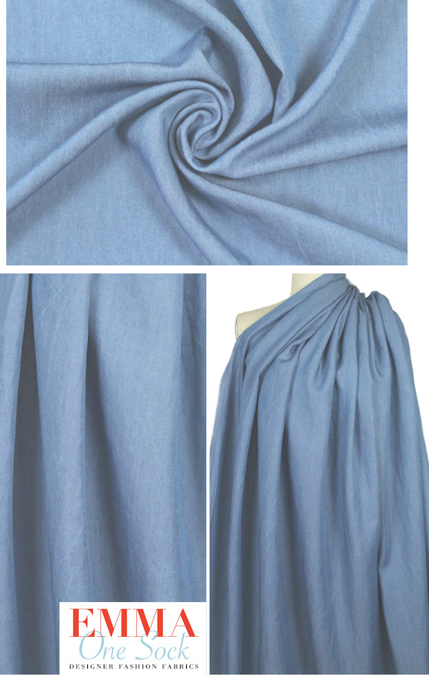 NY designer lightweight tencel denim - bleach