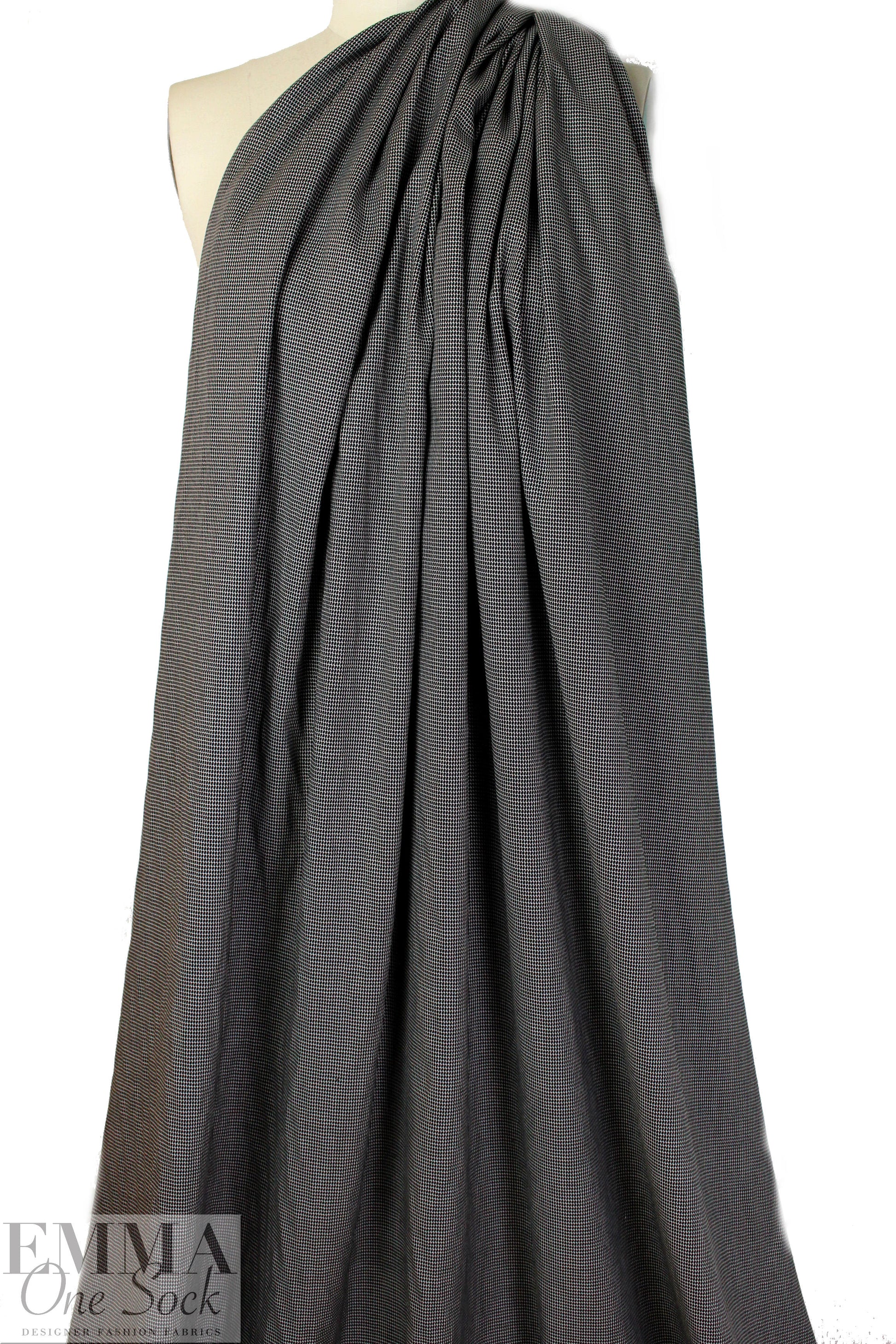 NY designer black/white yarn dye tencel stretch woven