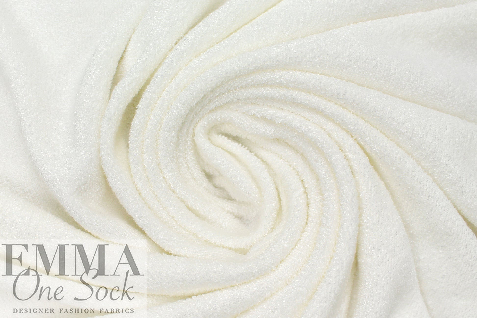 bamboo double knitted terry - soft white 2.5 yd