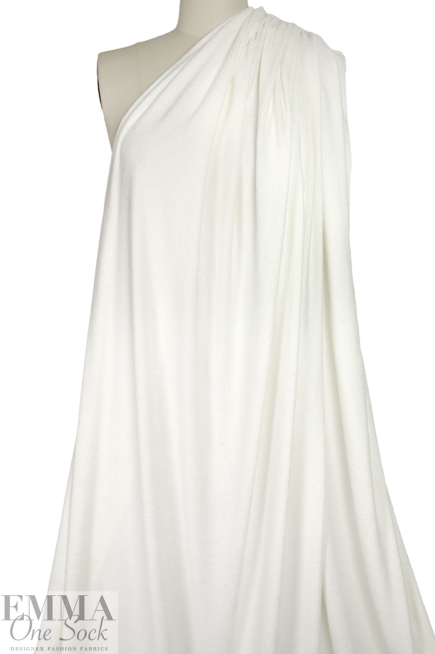 bamboo double knitted terry - soft white 2.5 yd