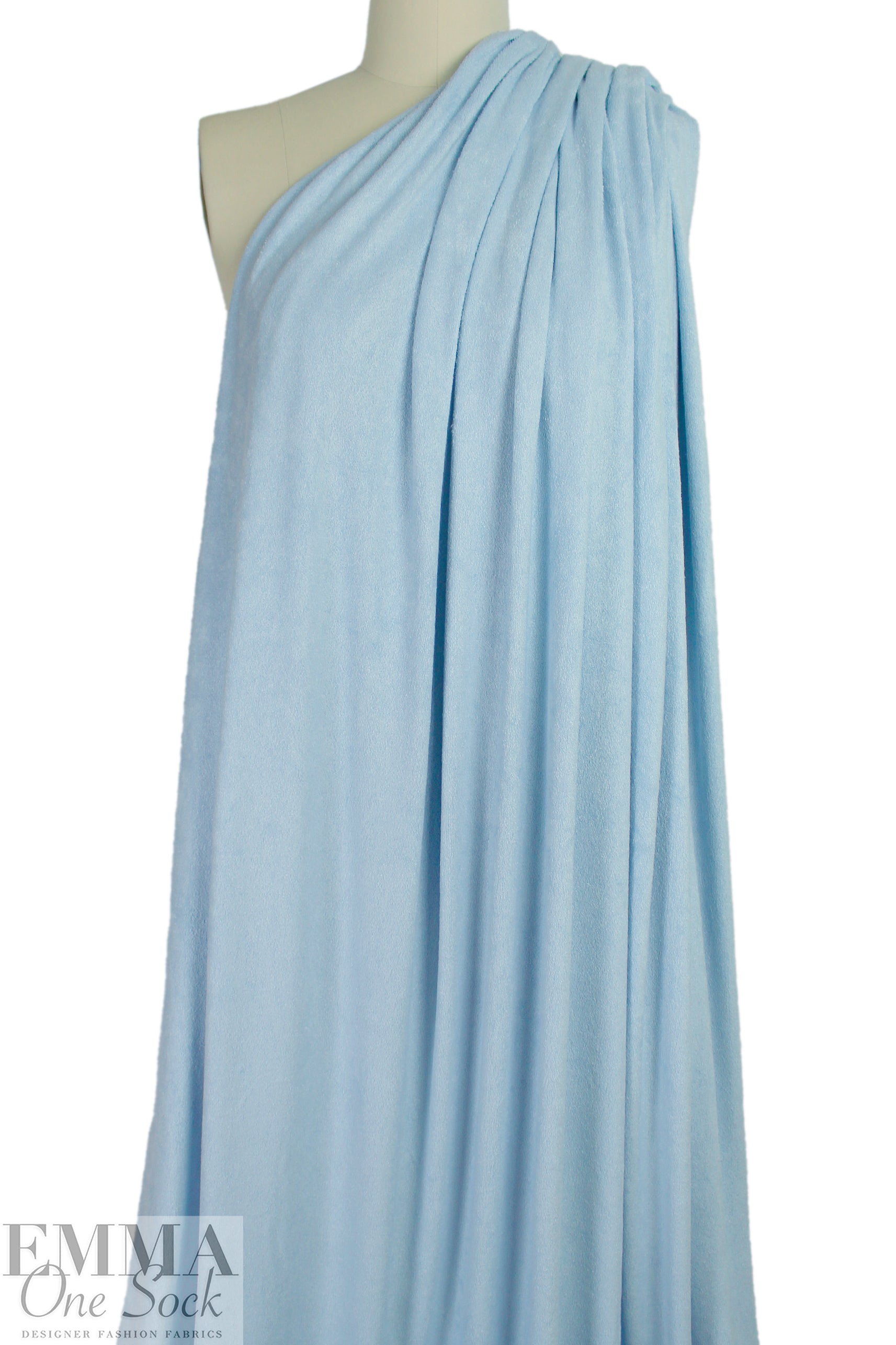 bamboo double knitted terry - soft blue 1.875 yd