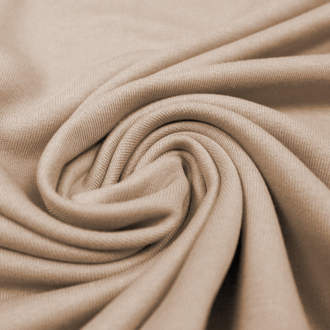 recycled cotton French terry knit, Oeko-Tex cert. - warm sand 1.875 yds