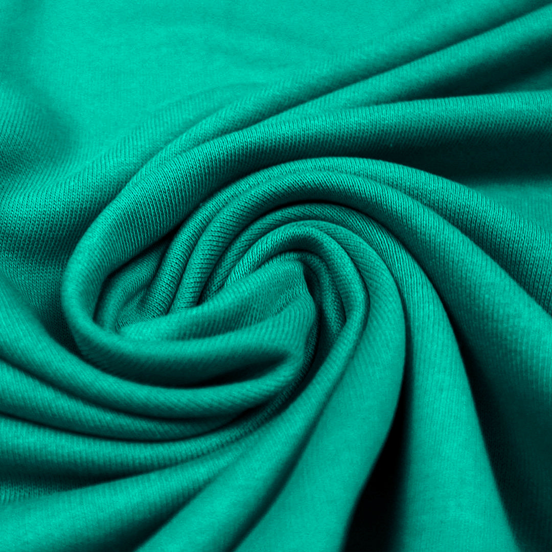 recycled cotton French terry knit, Oeko-Tex cert. - teal