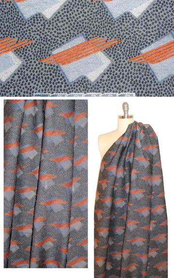 Italian fancy graphic textured clipped weave 1.25 yds