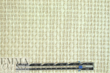 Italian basketweave texture wool coating - vanilla