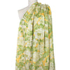 Italian textured floral print cotton woven - yellow-orange