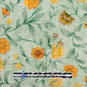 Italian 'cosmos flowers' on textured cotton woven 1 yard