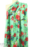 NY designer printed textured cotton flowery woven