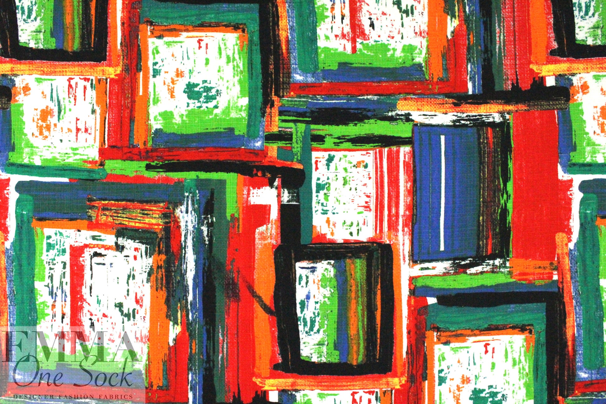 Italian bold brush abstract cotton basketweave