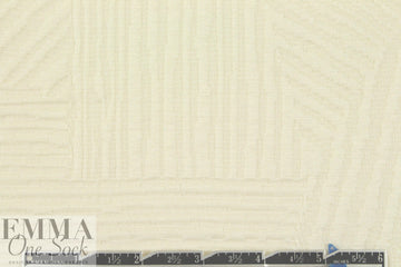 Italian linear graphic matelasse' knit - creamy ivory