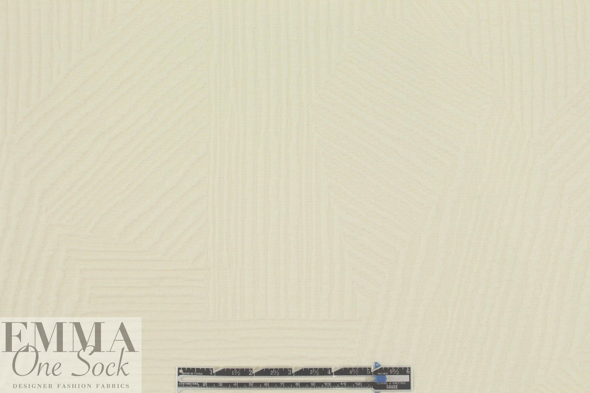 Italian linear graphic matelasse' knit - creamy ivory