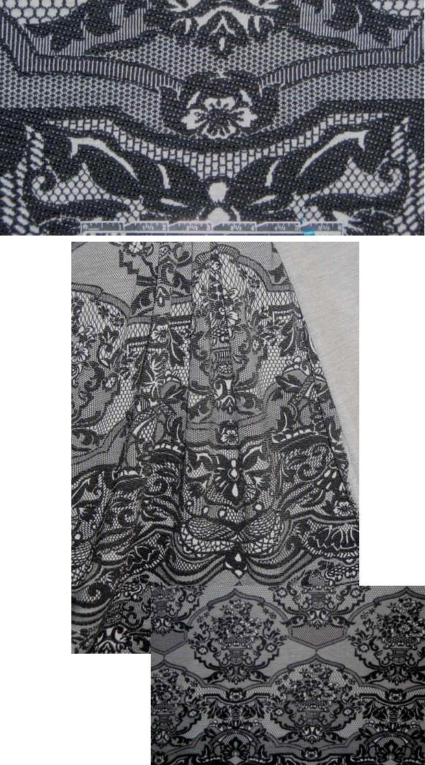 Italian textured 2-py doubleknit - scroll work 2 yds