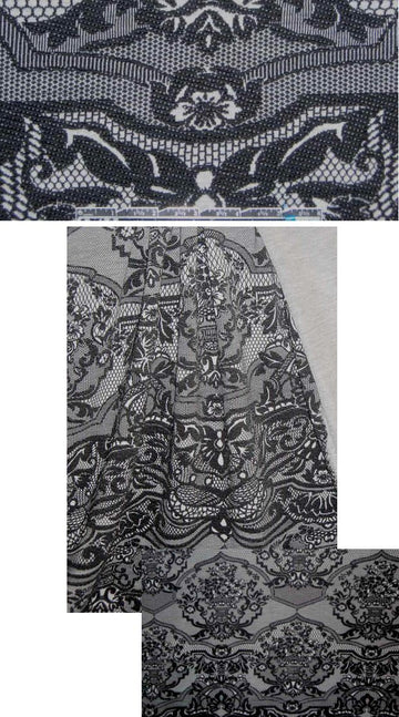 Italian textured 2-py doubleknit - scroll work 2 yds