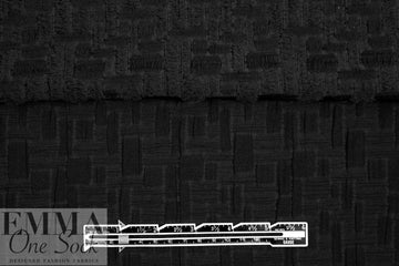 NY designer black basketweave texture jacquard knit