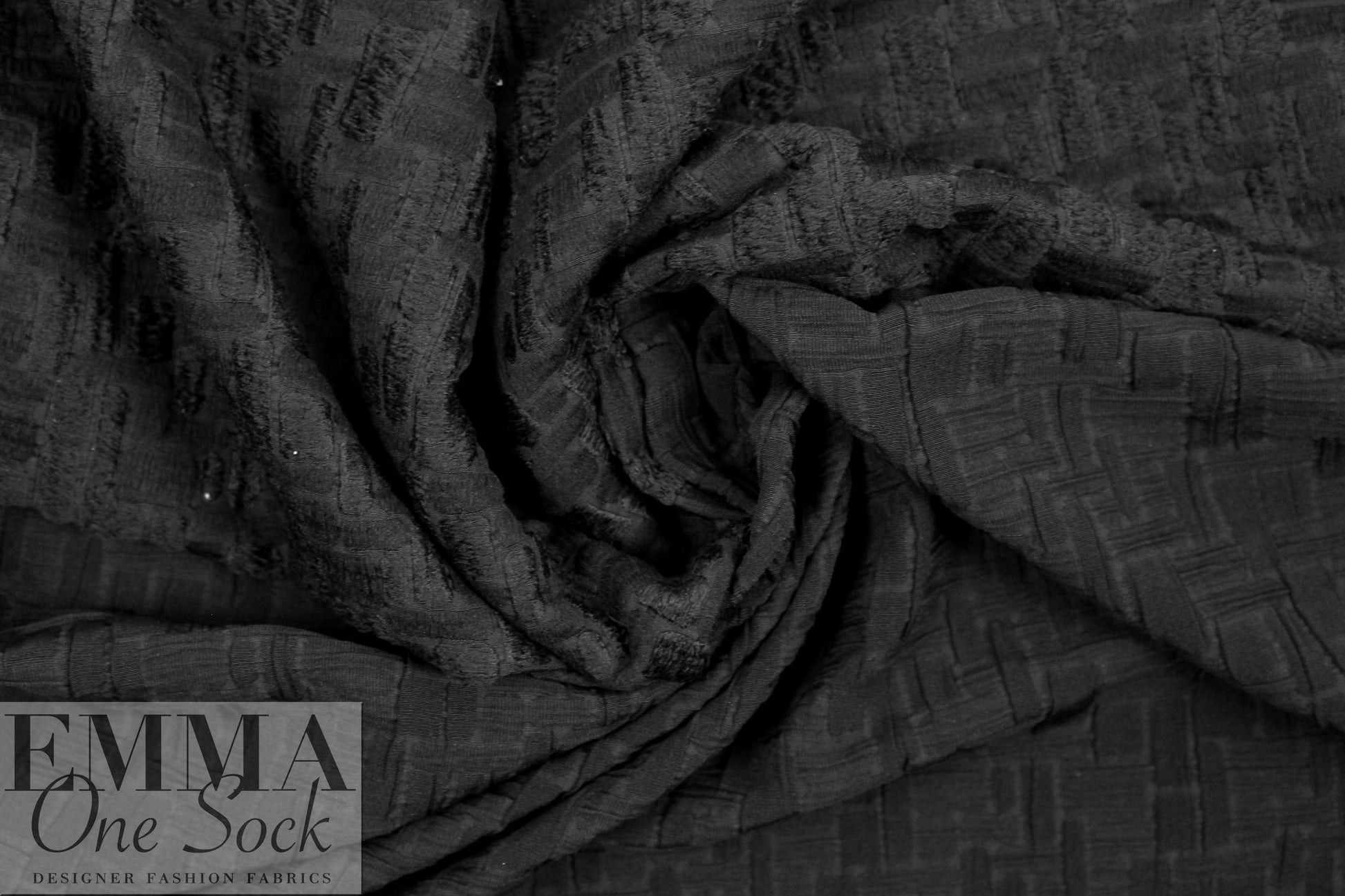 NY designer black basketweave texture jacquard knit