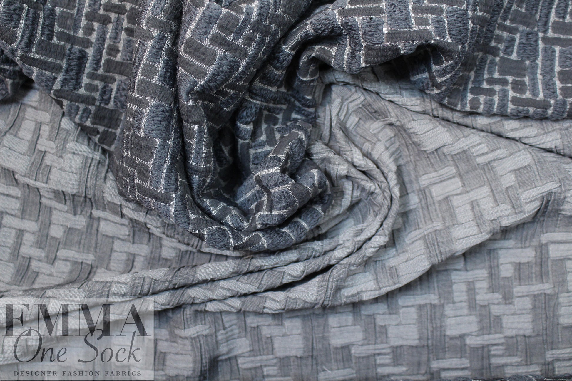 NY designer pewter basketweave texture jacquard knit