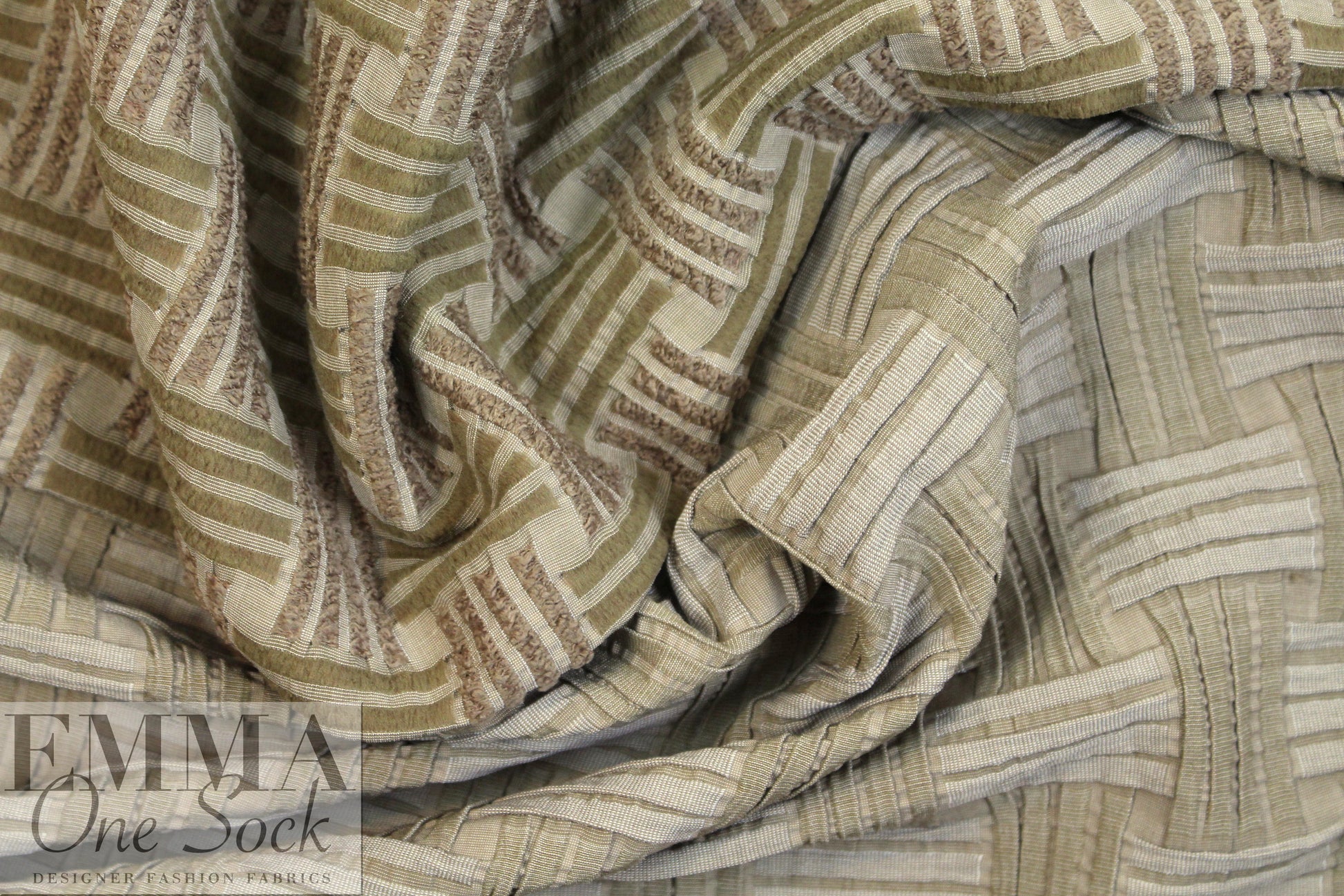 NY designer taupe basketweave texture jacquard knit