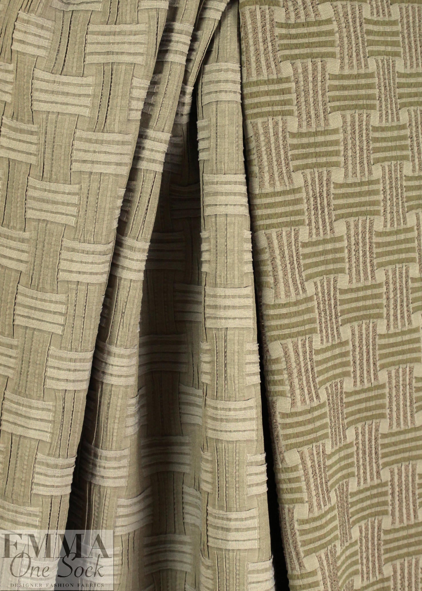 NY designer taupe basketweave texture jacquard knit