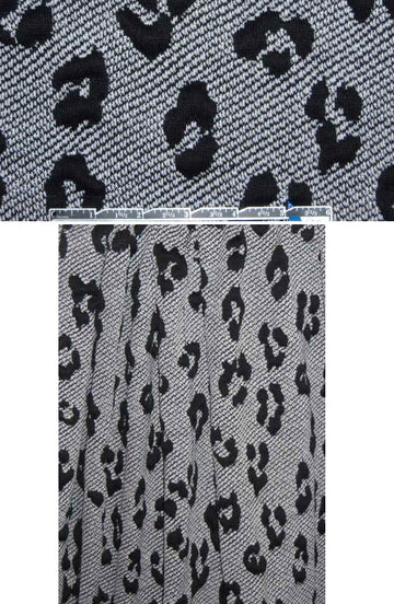 French y-d cheetah 2-ply sweater knit - black/white 1.75 yds