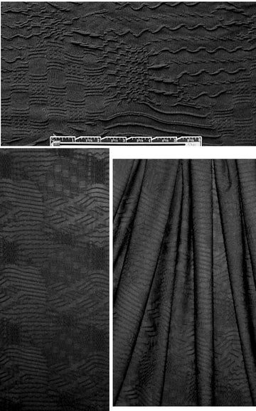 black textured matelasse knit