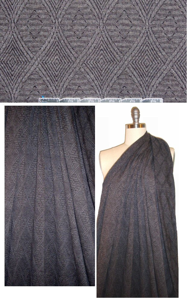 CA designer charcoal textured jacquard graphic knit