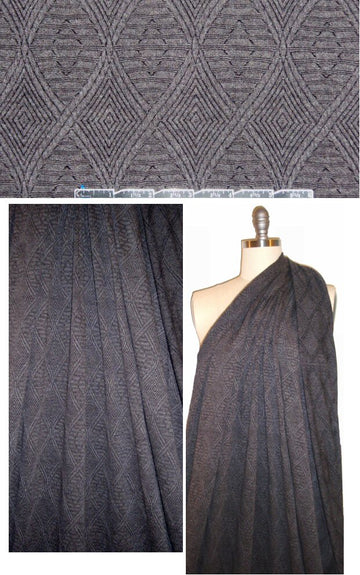 CA designer charcoal textured jacquard graphic knit