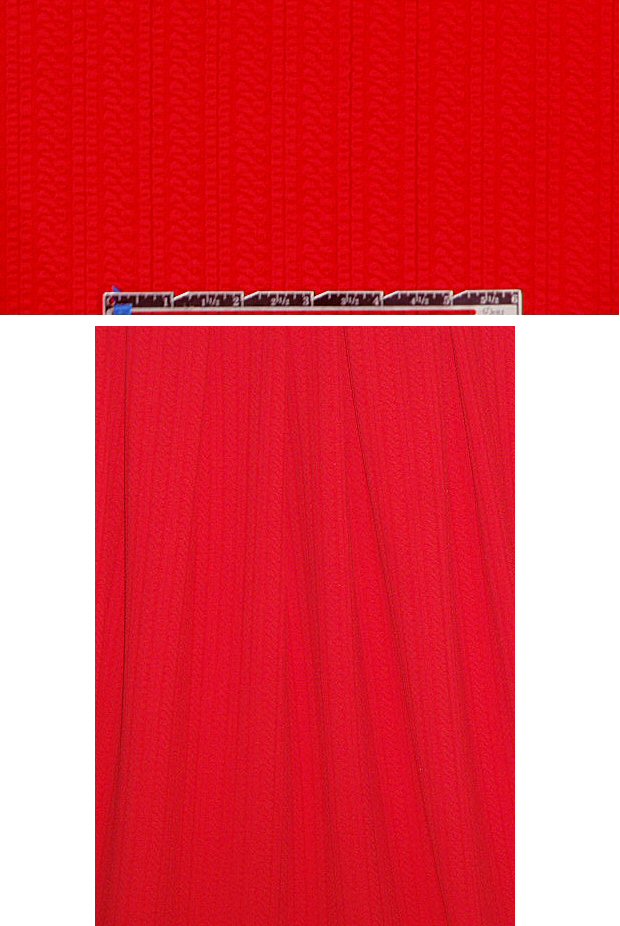 CA designer red textured matelasse knit