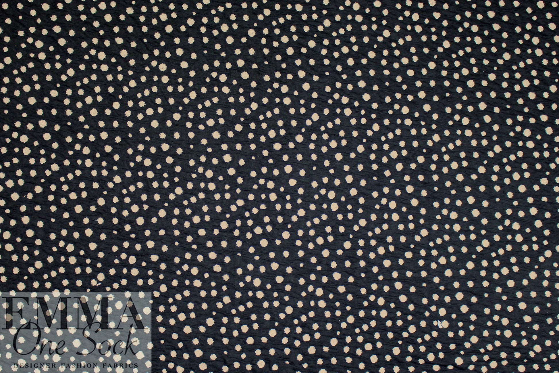 French textured dot 2-ply knit - ecru/black