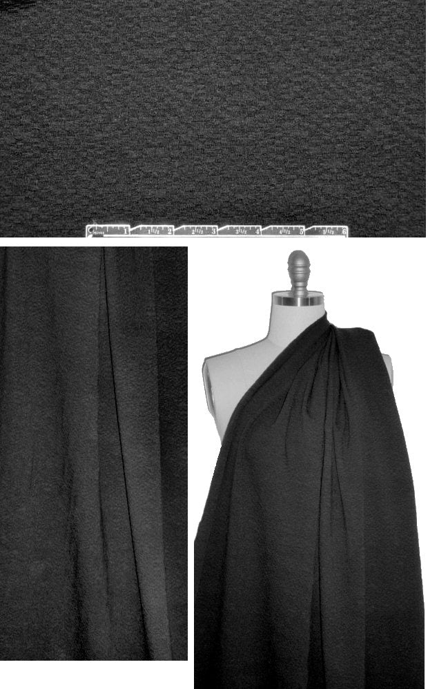 NY designer mosaic textured matelasse knit - black