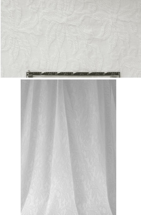 NY designer floral-textured white novelty knit