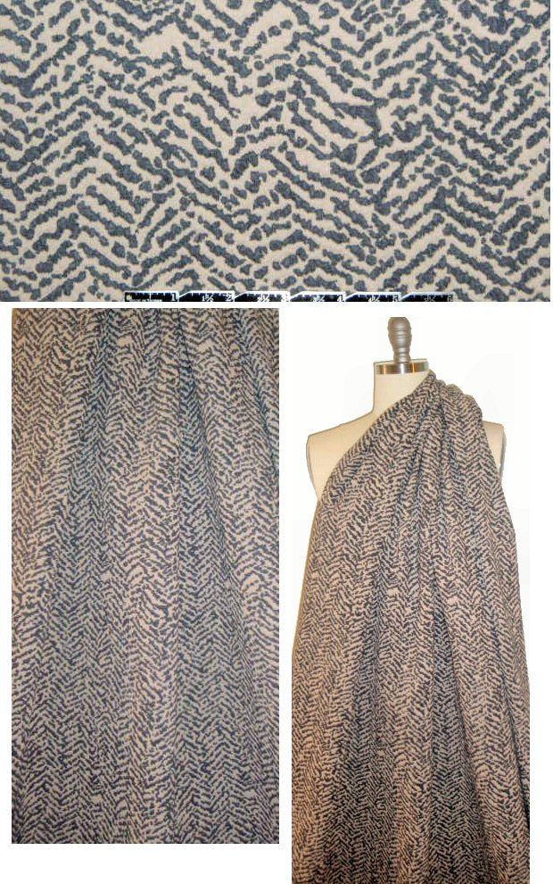 West Coast designer textured ponte - graphite/khaki 2.125 yd