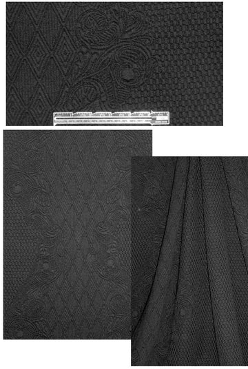 Italian textured matelasse 'ponte' - black