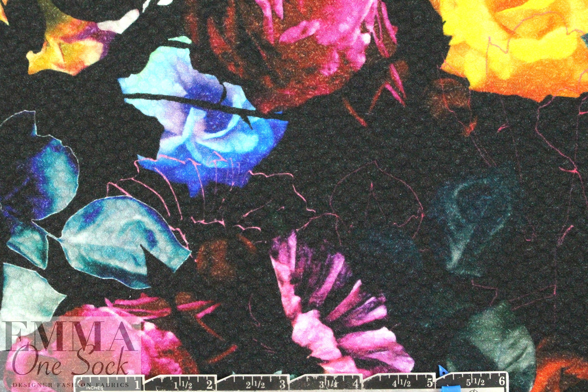 Italian textured stretch woven - floral nocturne