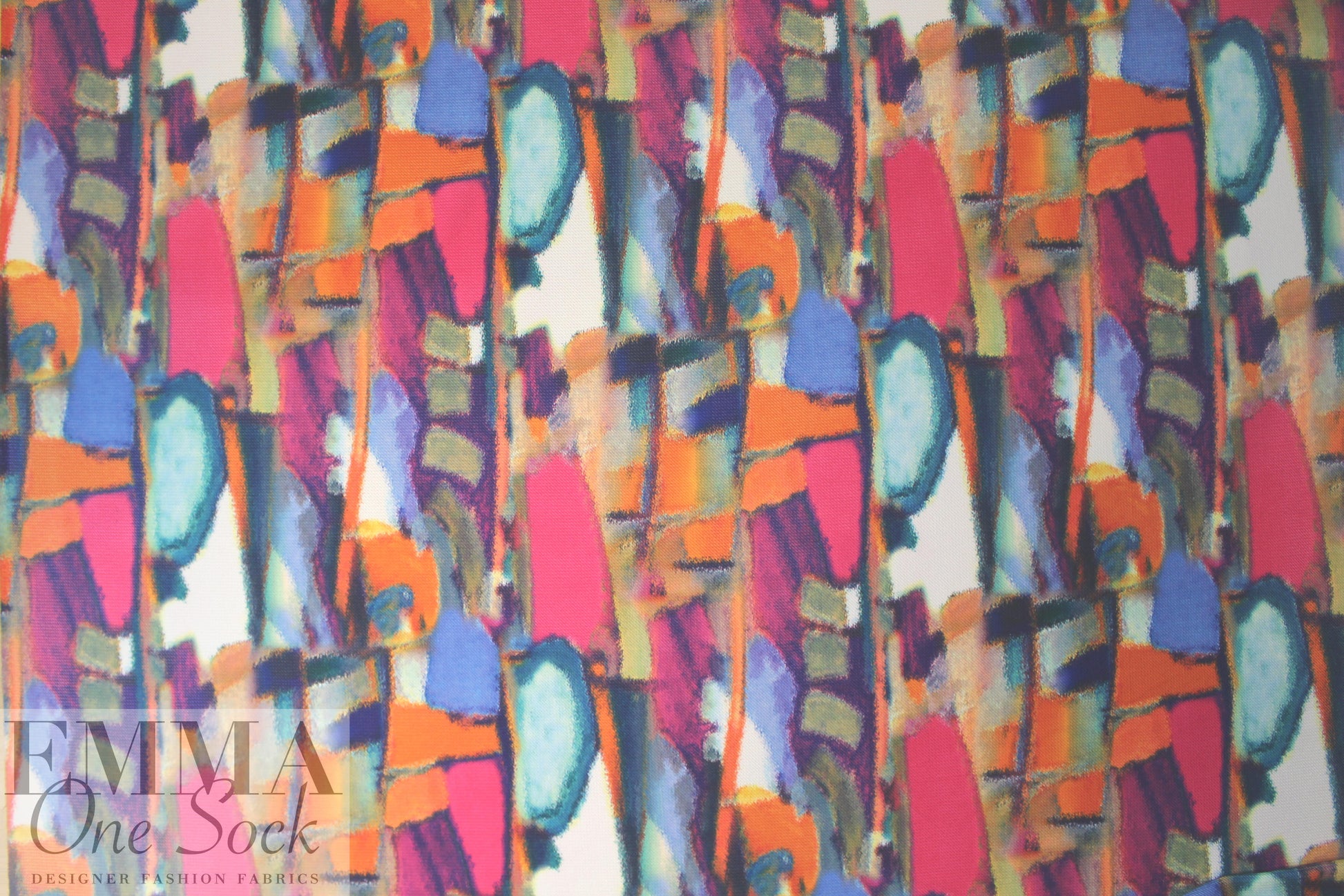 abstract art scuba pique' knit 1.5 yd