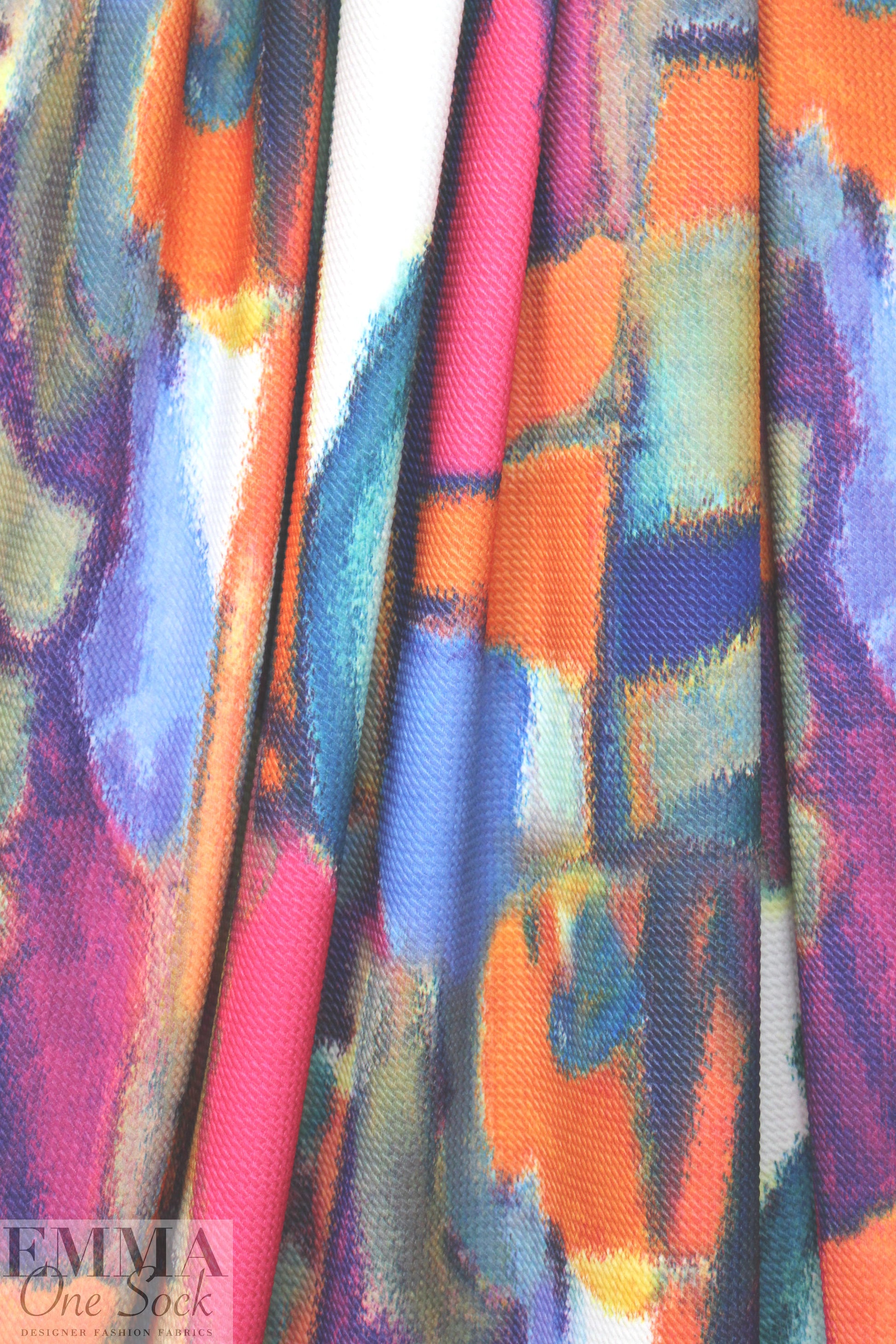 abstract art scuba pique' knit 2 yd