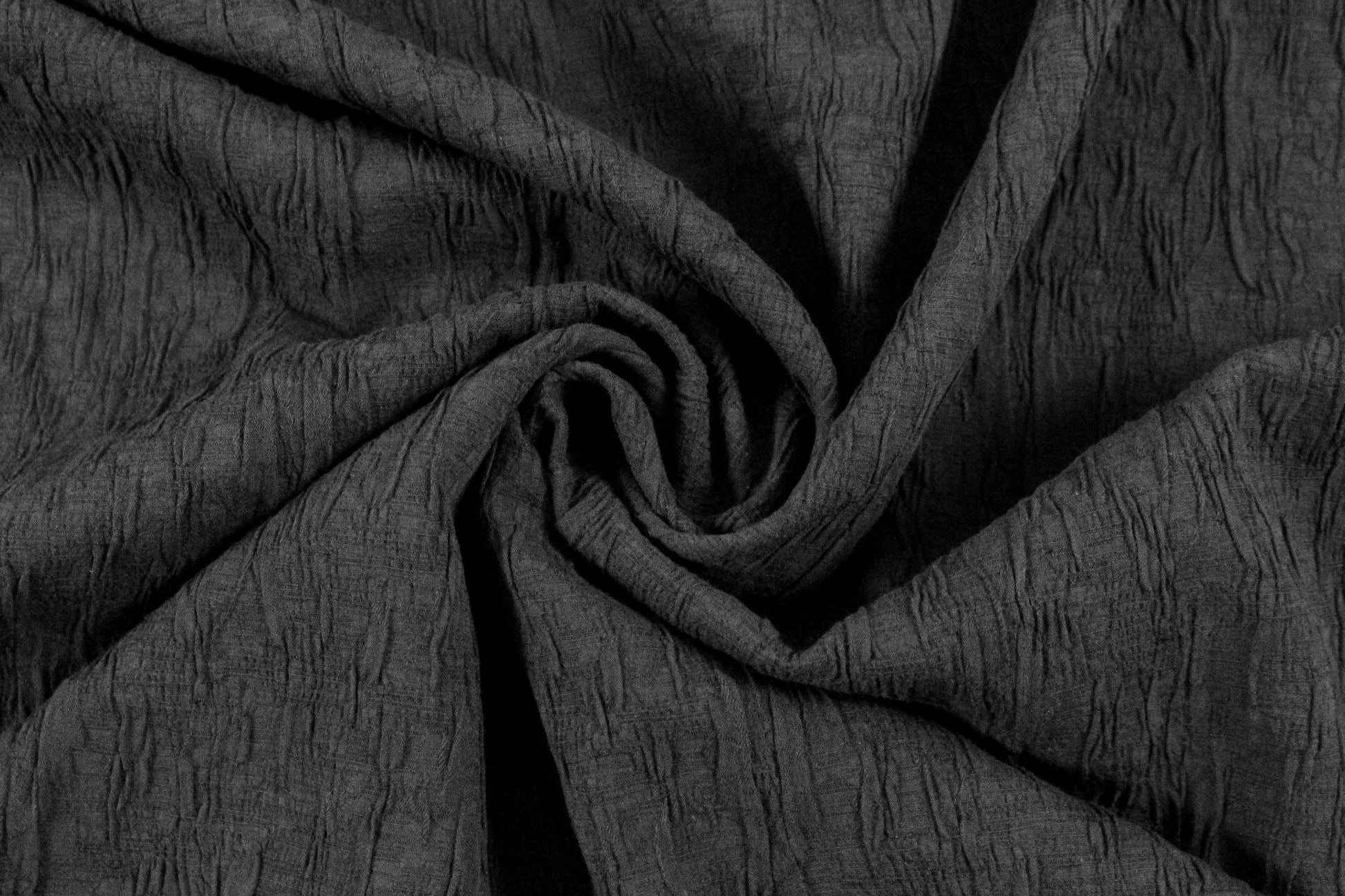 CA designer textured stretch plisse' - black .66 yds