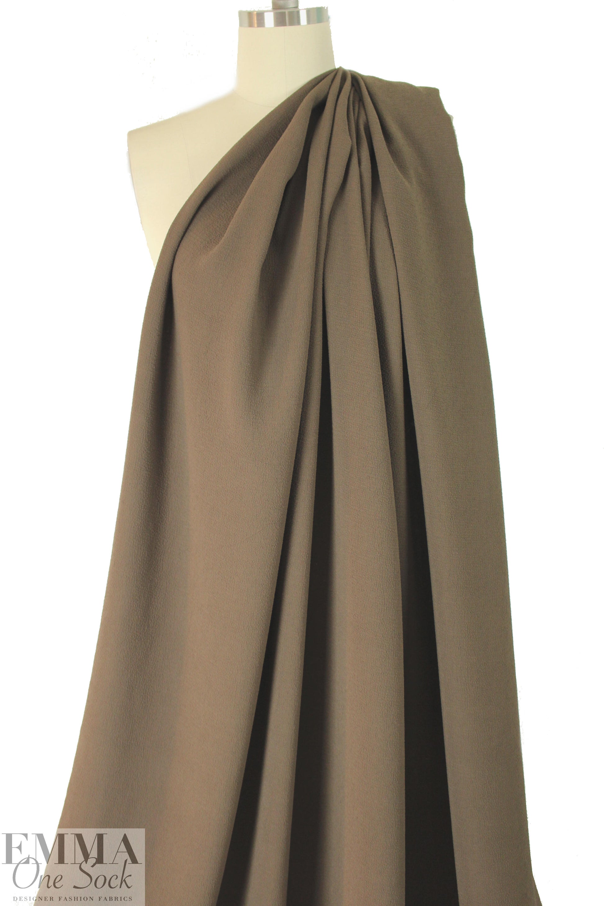 NY designer textured drapey stretch woven - mocha 1.375 yds