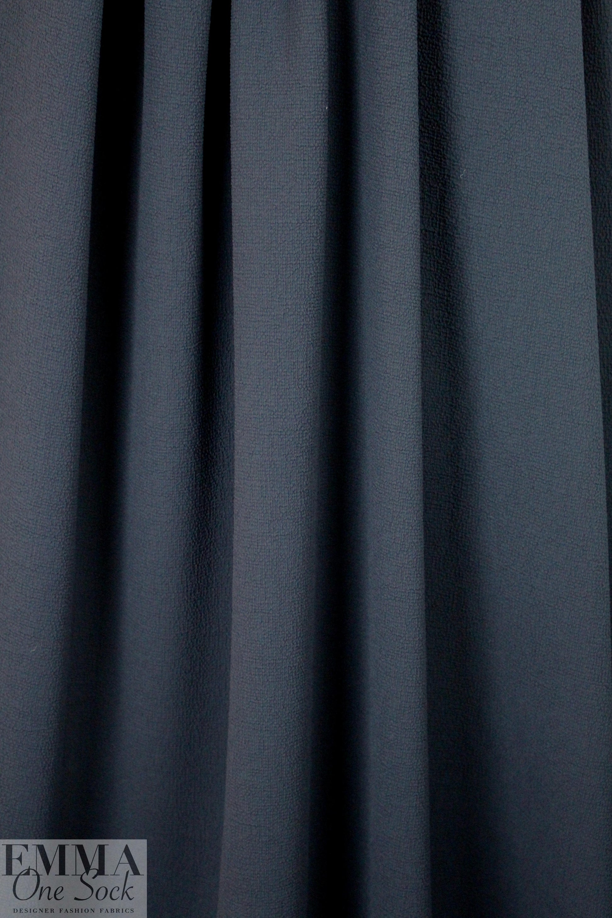 NY designer textured drapey stretch woven - midnight