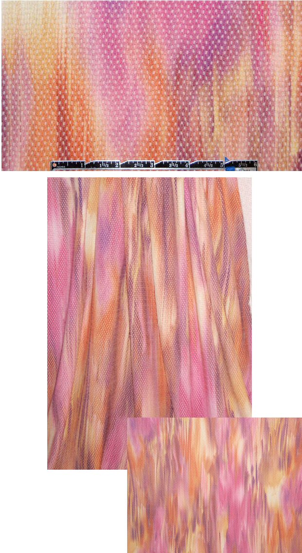 NY designer orange sunset textured stretch woven